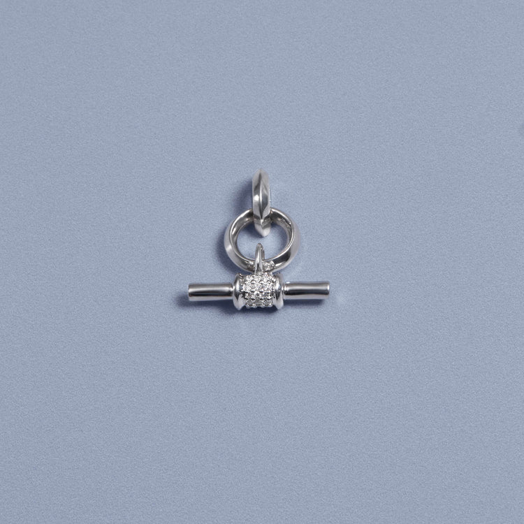 Stone and Strand Sterling Silver LAB-Created Knife Edge Toggle Charm Editorial Image