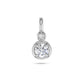 Silver Lab-Created Round Diamond Bonbon Charm