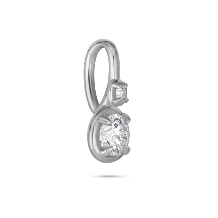 Stone and Strand Sterling Silver Silver Lab-Created Round Diamond Bonbon Charm Side Image