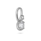 Silver Lab-Created Round Diamond Bonbon Charm