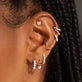 Image of Sterling Silver Fairy Lights Lab-Created Diamond Huggies with Stone and Strand Earrings