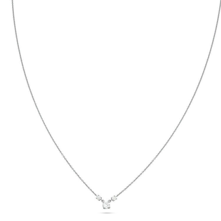 Stone and Strand Sterling Silver Fairy Lights Lab-Created Trio Diamond Necklace Image