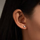 Image of Sterling Silver Lab-Created Diamond Bubble Studs on Models Ear