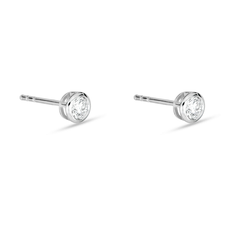Stone and Strand Sterling Silver Lab-Created Diamond Bubble Studs Side Image
