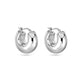 Stone and Strand Sterling Silver Silver Puff Hoops Side Image
