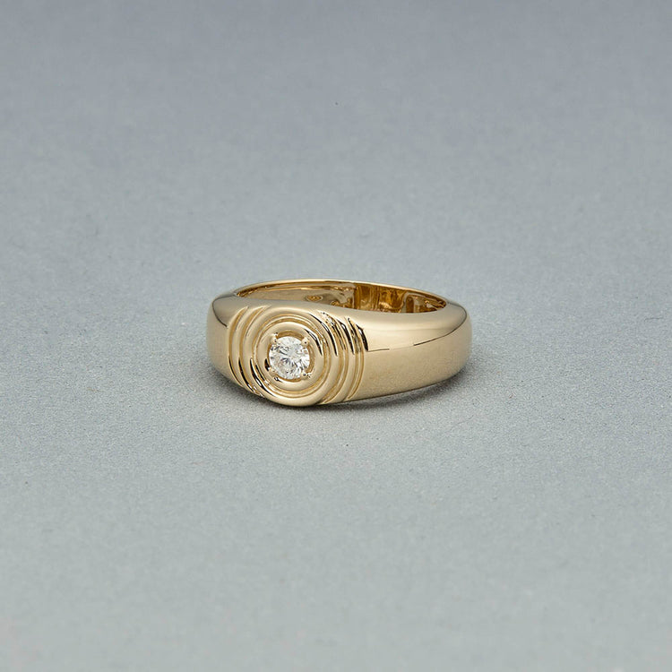 Stone and Strand 14K Yellow Gold Silvia Birthstone Pinky Ring Editorial Image