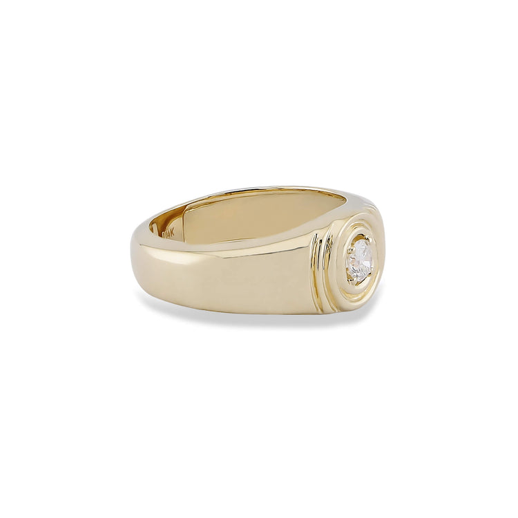Stone and Strand 14K Yellow Gold Silvia Birthstone Pinky Ring Side Image