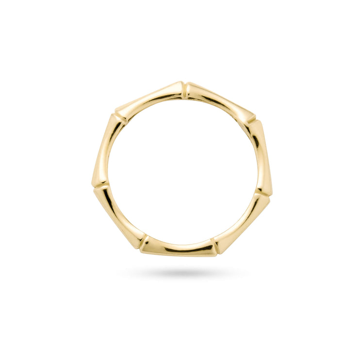 Stone and Strand 14K Yellow Gold Slim Gold Bamboo Ring Top Image