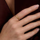 Image of 14K Yellow Gold Slim Gold Bamboo Ring on Models Hand