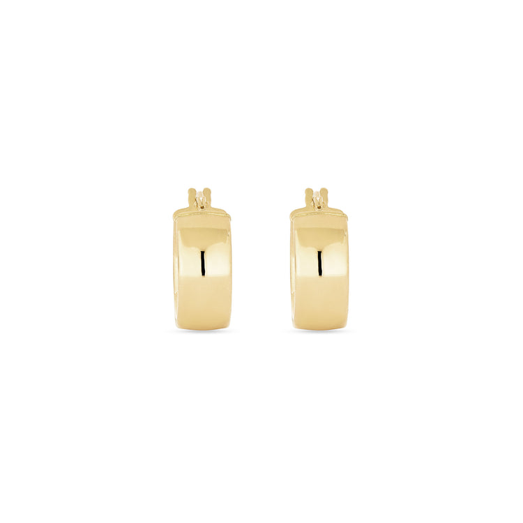 Stone and Strand 14K Yellow Gold Slim Gold Glider Huggies Front Image