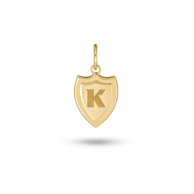 Stone and Strand 14K Yellow Gold Small Gold Initial Crest Front Image