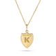 Stone and Strand 14K Yellow Gold Small Gold Initial Crest Necklace Front Image