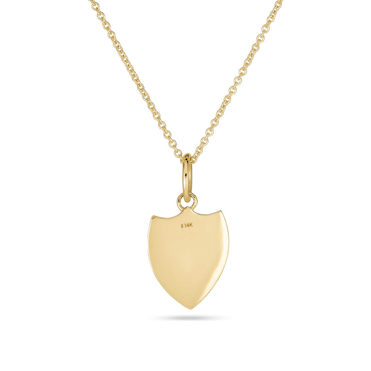 Stone and Strand 14K Yellow Gold Small Gold Initial Crest Necklace Rear Image