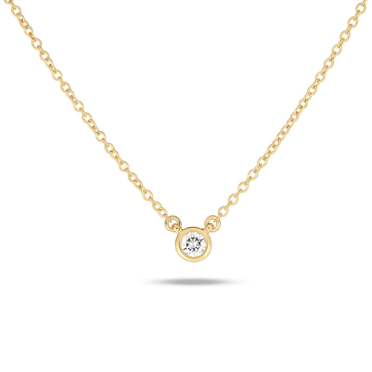 Stone and Strand 10K Yellow Gold Small Round Diamond Necklace Front Image