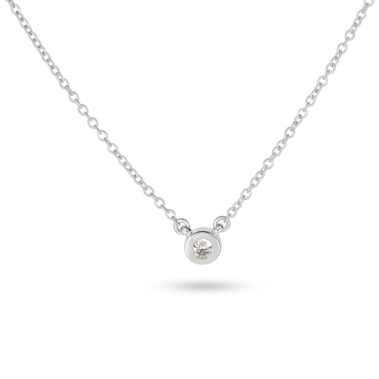 Stone and Strand 10K White Gold Small Round Diamond Necklace Rear Image