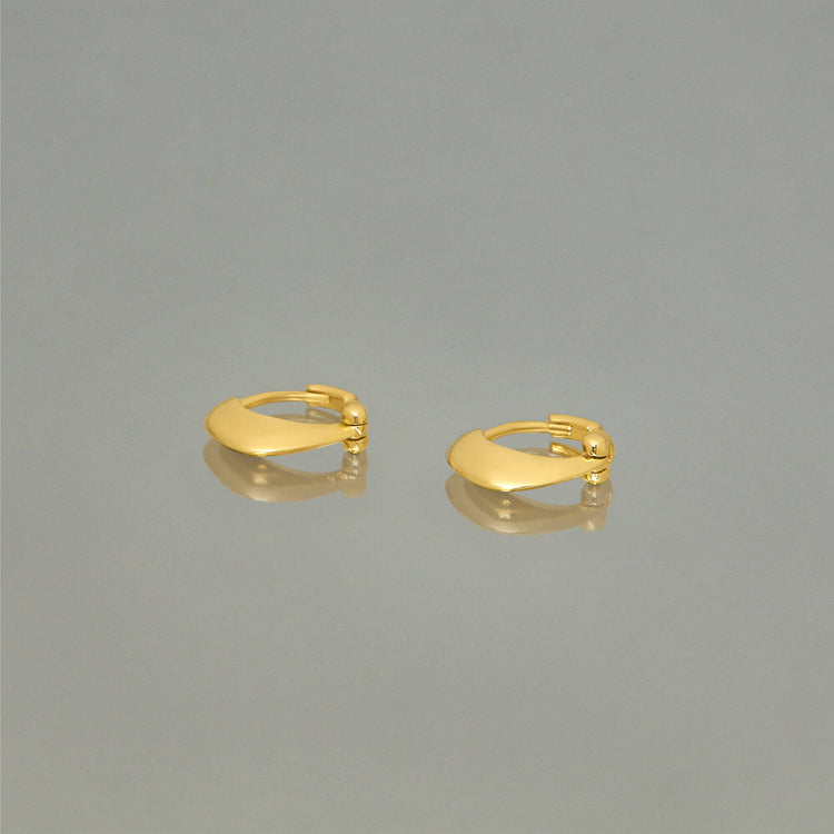 Stone and Strand 10K Yellow Gold Small Second Hole Huggies Editorial Image