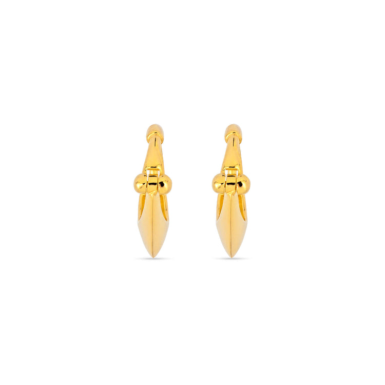 Stone and Strand 10K Yellow Gold Small Second Hole Huggies Front Image