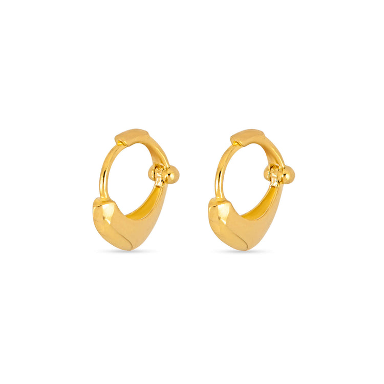 Stone and Strand 10K Yellow Gold Small Second Hole Huggies Rear Image