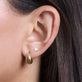 Image of 14K Yellow Gold Small Teardrop Earrings on Models Ear
