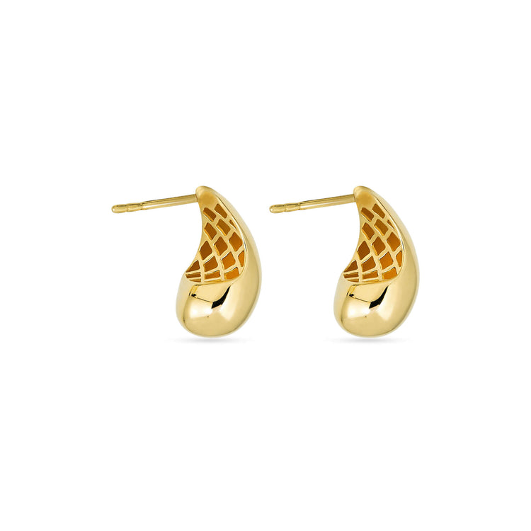 Stone and Strand 14K Yellow Gold Small Teardrop Earrings Rear Image