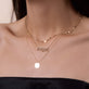 Image of 14K Yellow Solid Gold Classic Engraveable Disc Pendant with Stone and Strand Necklaces