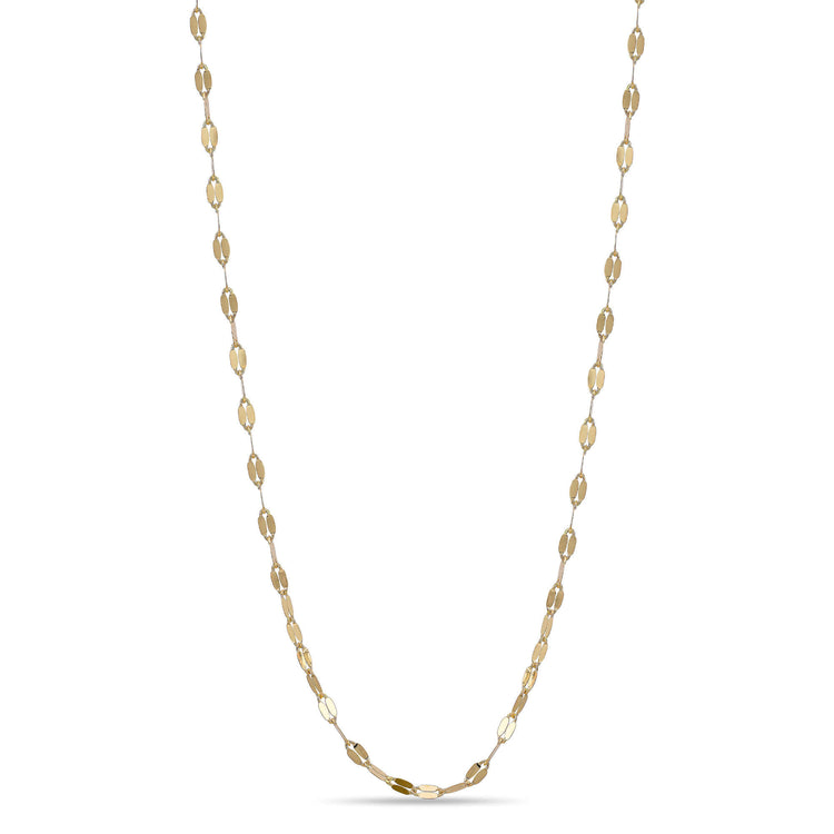 Stone and Strand 14K Yellow Gold Sparkle Chain Choker Close Up Image