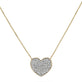 Stone and Strand 10K Yellow Gold Sparkle Heart Diamond Necklace Close Up Image