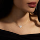 Image of 10K Yellow Gold Sparkle Heart Diamond Necklace on Models Neck