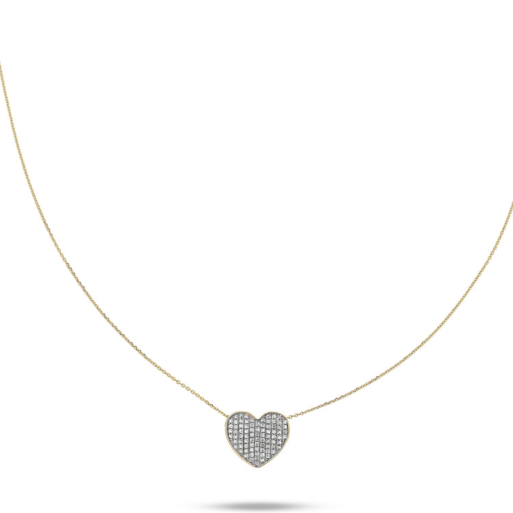 Stone and Strand 10K Yellow Gold Sparkle Heart Diamond Necklace Image