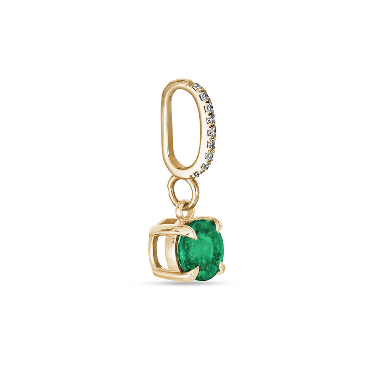 Stone and Strand 10K Yellow Gold Sparkling Emerald Luxe Diamond Charm Side Image