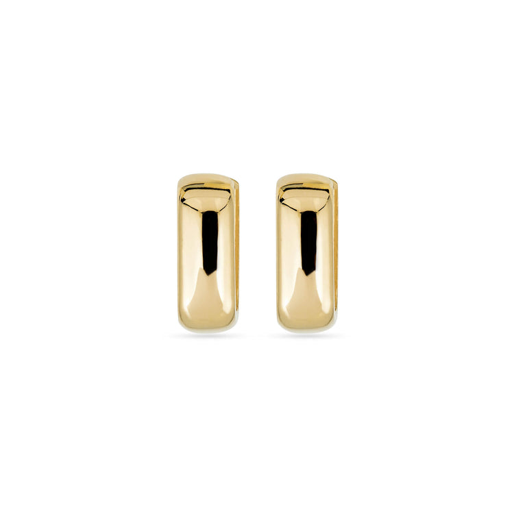 Stone and Strand 10K Yellow Gold Square Second Hole Huggies Front Image