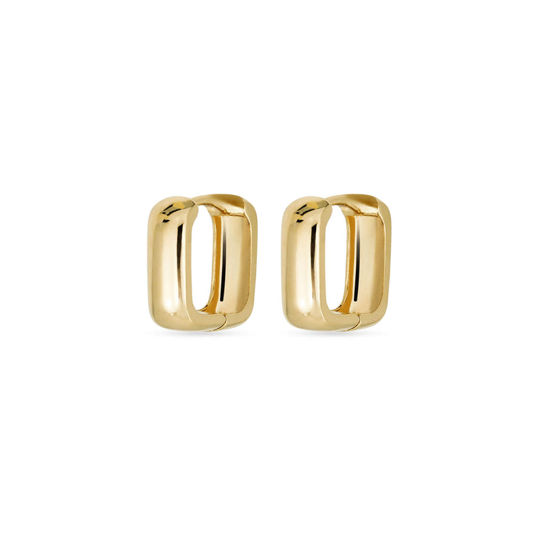 Stone and Strand 10K Yellow Gold Square Second Hole Huggies Rear Image