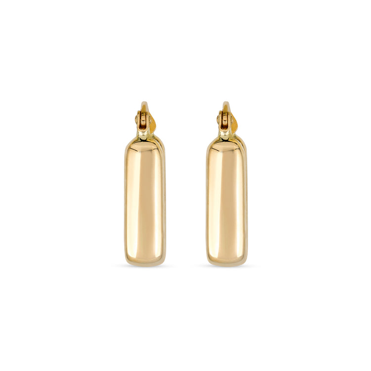 Stone and Strand 14K Yellow Gold Squared Off Hoops Front Image