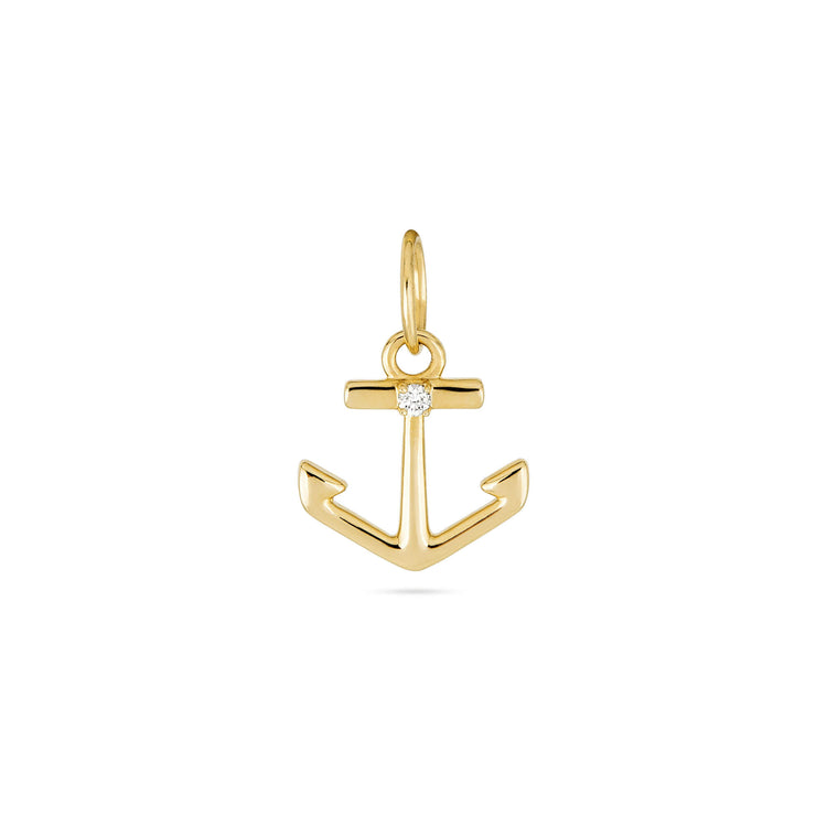 Stone and Strand 10K Yellow Gold Stay Grounded Anchor Charm Front Image