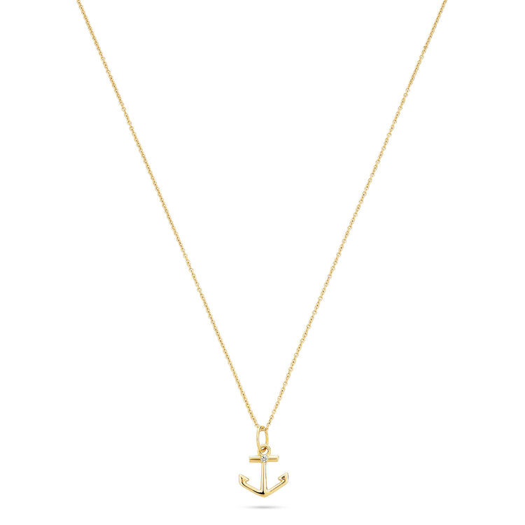 Stone and Strand 10K Yellow Gold Stay Grounded Anchor Necklace Image