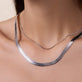 Image of Sterling Silver Omega Collar Necklace with Stone and Strand Necklaces