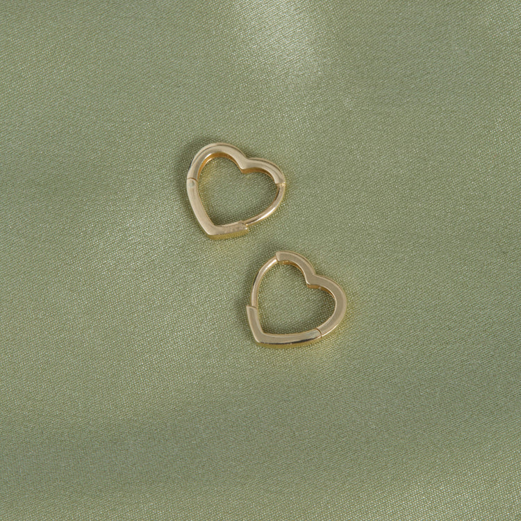 Still life image of Gold Heart huggie Single Earring