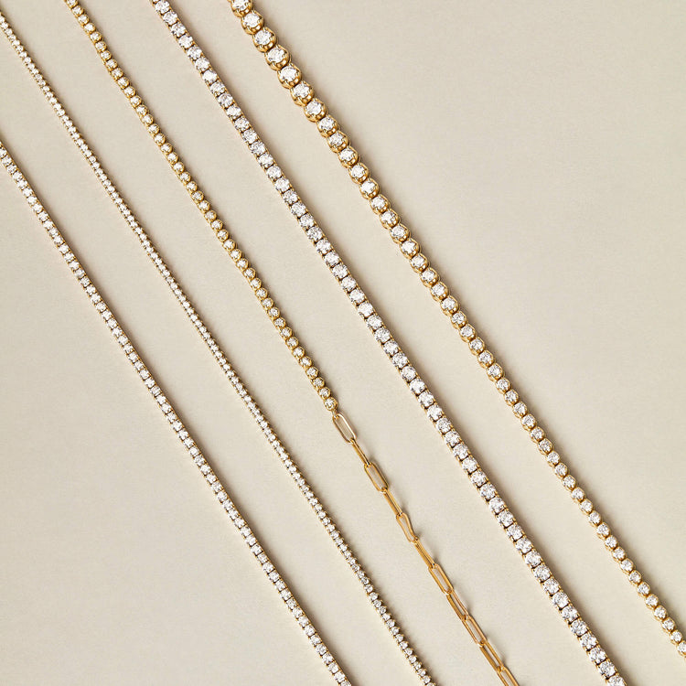 Still life image of Adjustable LAB-Created Diamond Tennis Choker with Stone and Strand solid gold jewelry