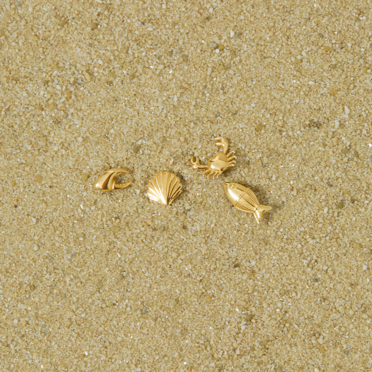 Still life image of Boiled & Bougie Flat Back Piercing Earring with Stone and Strand solid gold jewelry