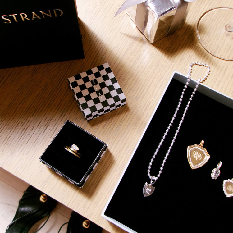 Still life image LAB-Created Diamond Member Crest Necklace with Stone and Strand solid gold jewelry