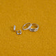 Still life image of LAB-Created Pave Silver Knife Edge Stacking Ring with Stone and Strand solid gold jewelry