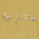 Still life image of Silver Knife Edge Hoop Duo Set with Stone and Strand solid gold jewelry