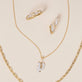 Still life image of Gothic Pave Initial Necklace with Stone and Strand solid gold jewelry