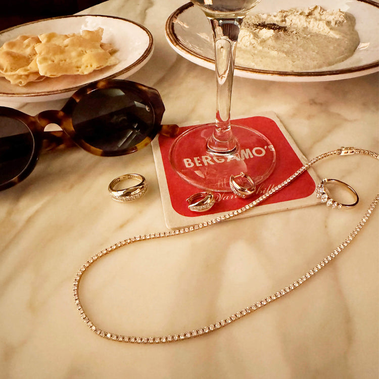 Unflippable Tennis Necklace in Yellow Gold