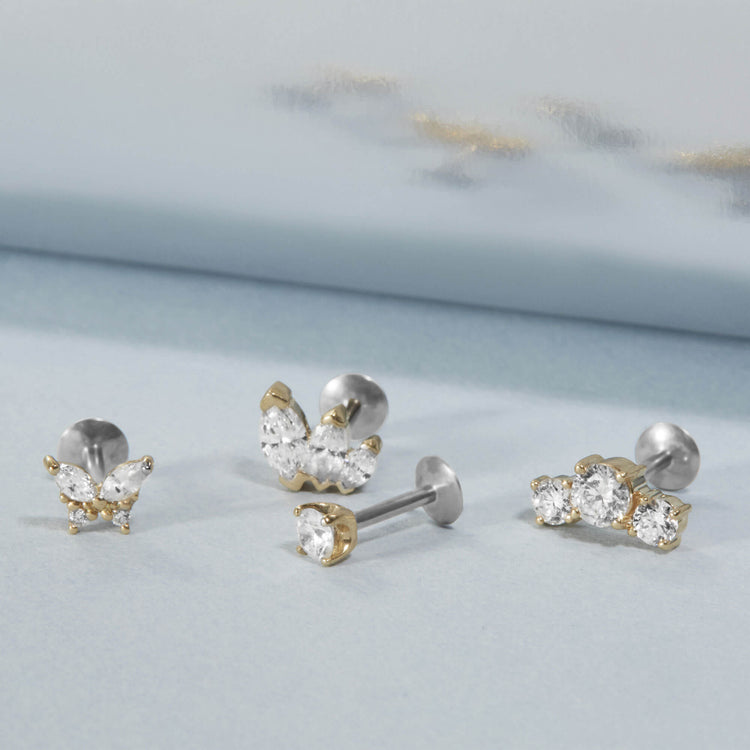 Lab Created Diamond Push Pin Flat Back 3mm STONE AND STRAND