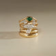 Still life image of Gold Bombe Ring with Stone and Strand solid gold jewelry