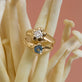 Still life image of LAB-Created Baez Pinky Ring with Stone and Strand solid gold jewelry