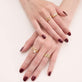 Image of 10K Yellow Gold Five Golden Rings with Stone and Strand Jewelry