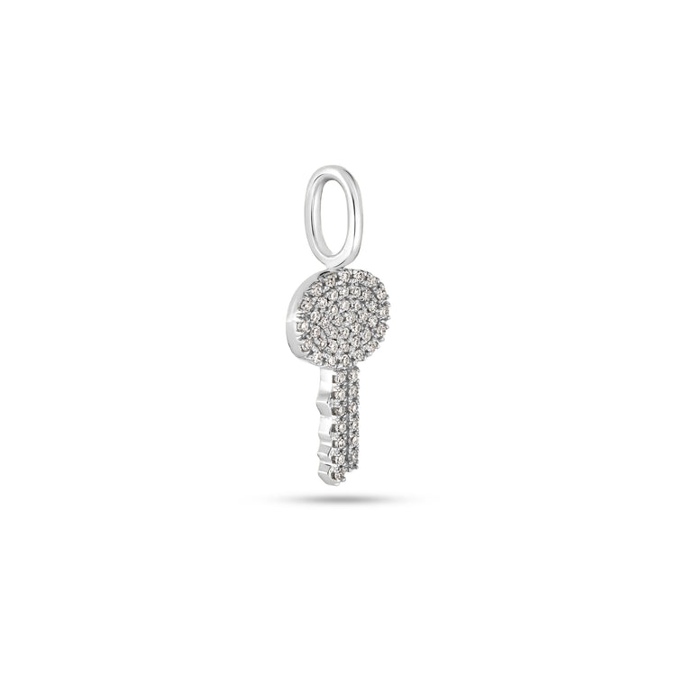 Stone and Strand 14K White Gold Sweet Home Pave Key Charm Side Image