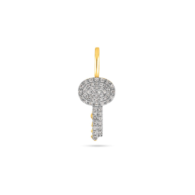 Stone and Strand 14K Yellow Gold Sweet Home Pave Key Charm Front Image